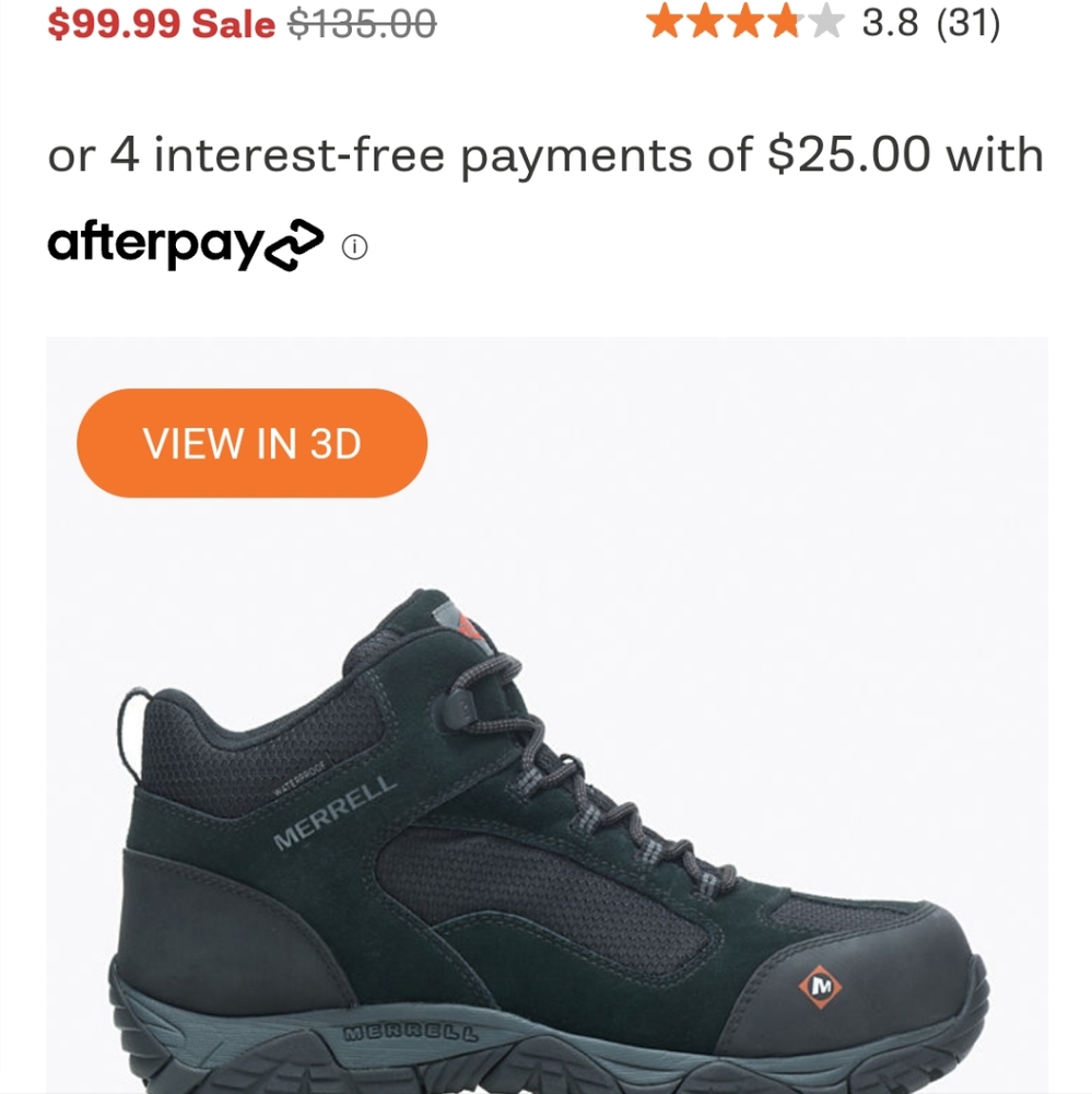 Merrell composite toe waterproof work boot